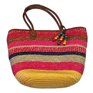 Multicolored Straw Bag NWOT